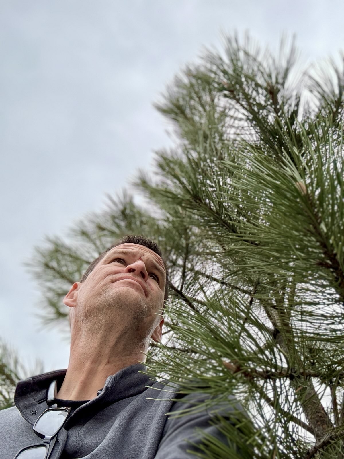 hiker looking up